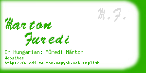 marton furedi business card