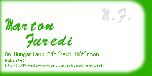 marton furedi business card